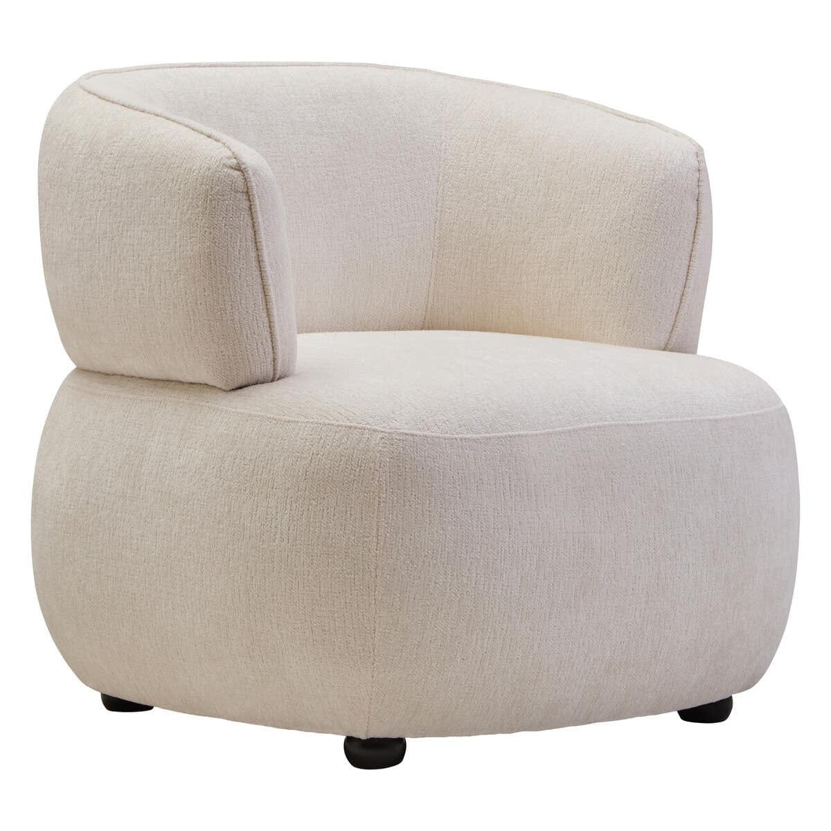 Dasha Ivory Textured Curved Chair