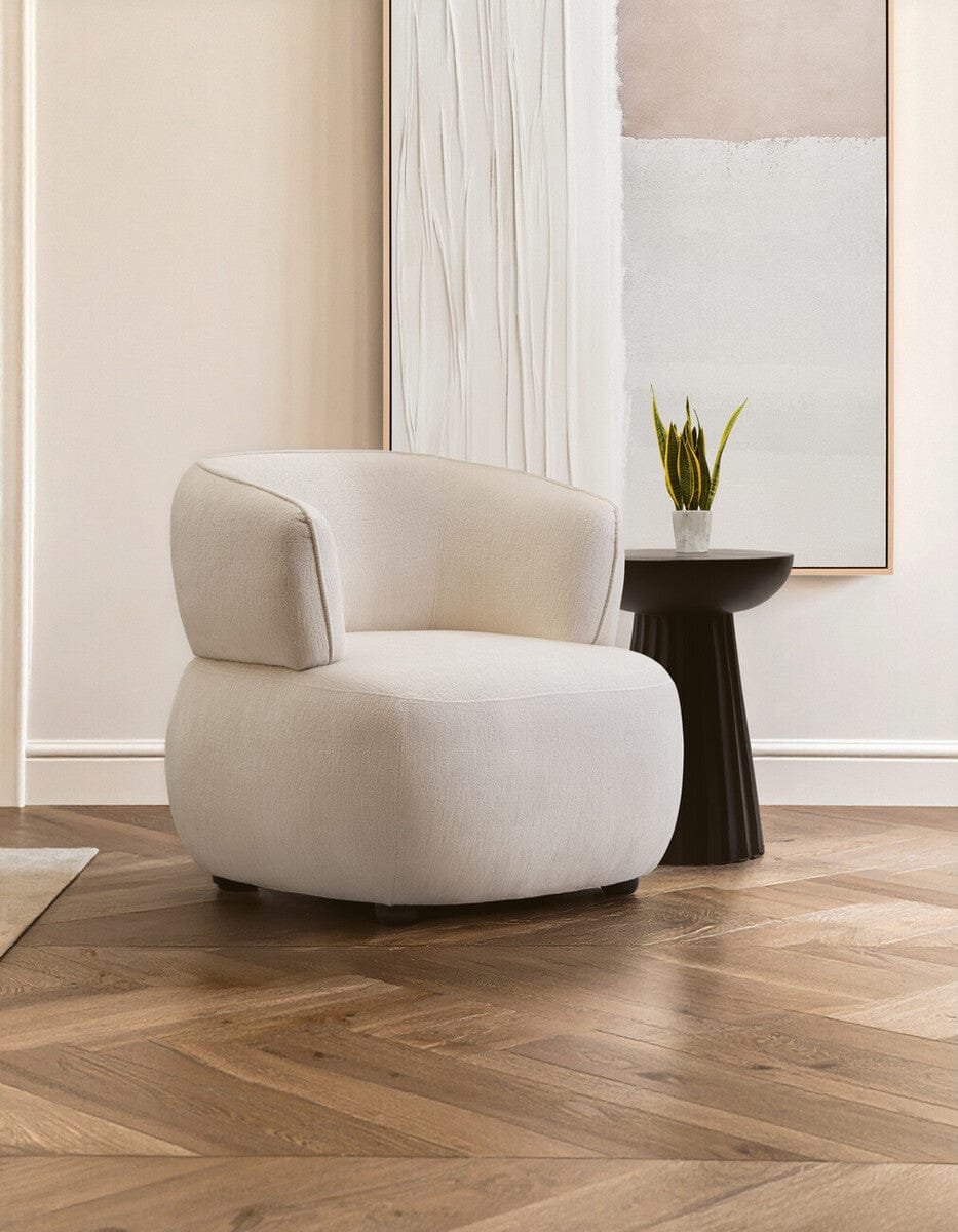 Dasha Ivory Textured Curved Chair - Image 9