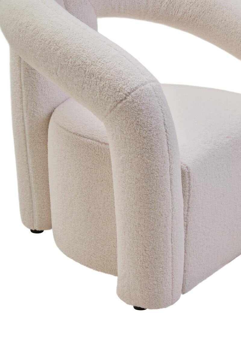 Davina Ivory Boucle Statement Chair - Image 3