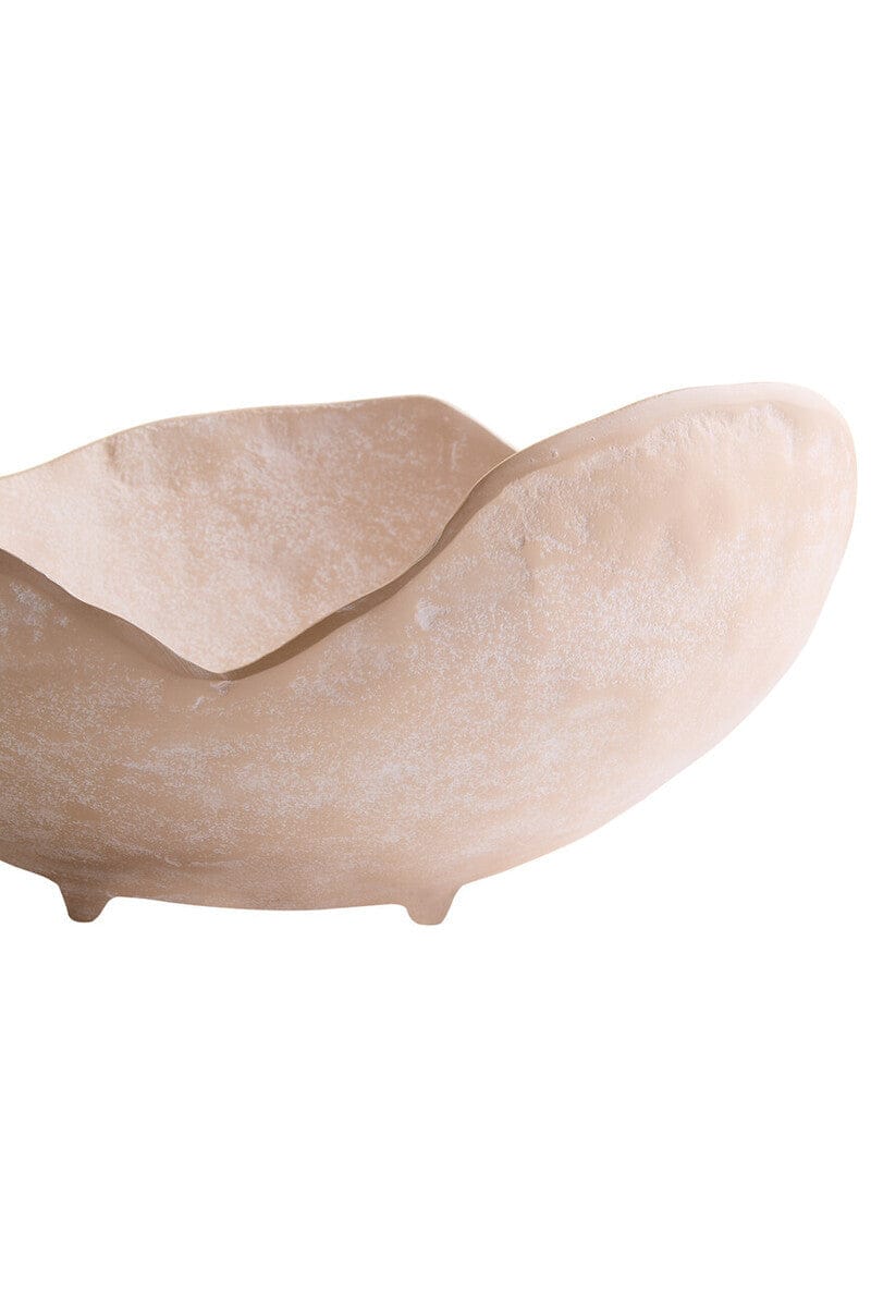 Densita Large Textured Beige Whitewash Bowl - Image 4