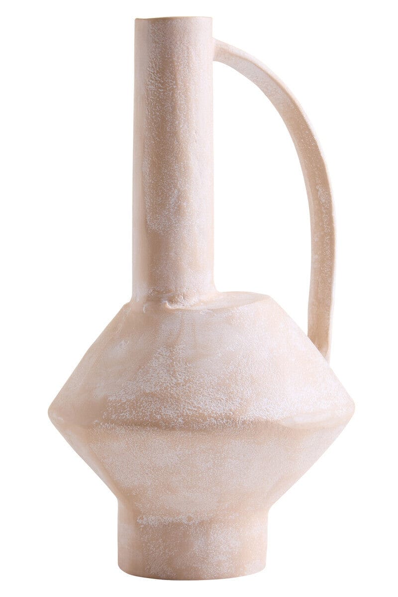 Densita Large Textured Beige Whitewash Vase - Image 4