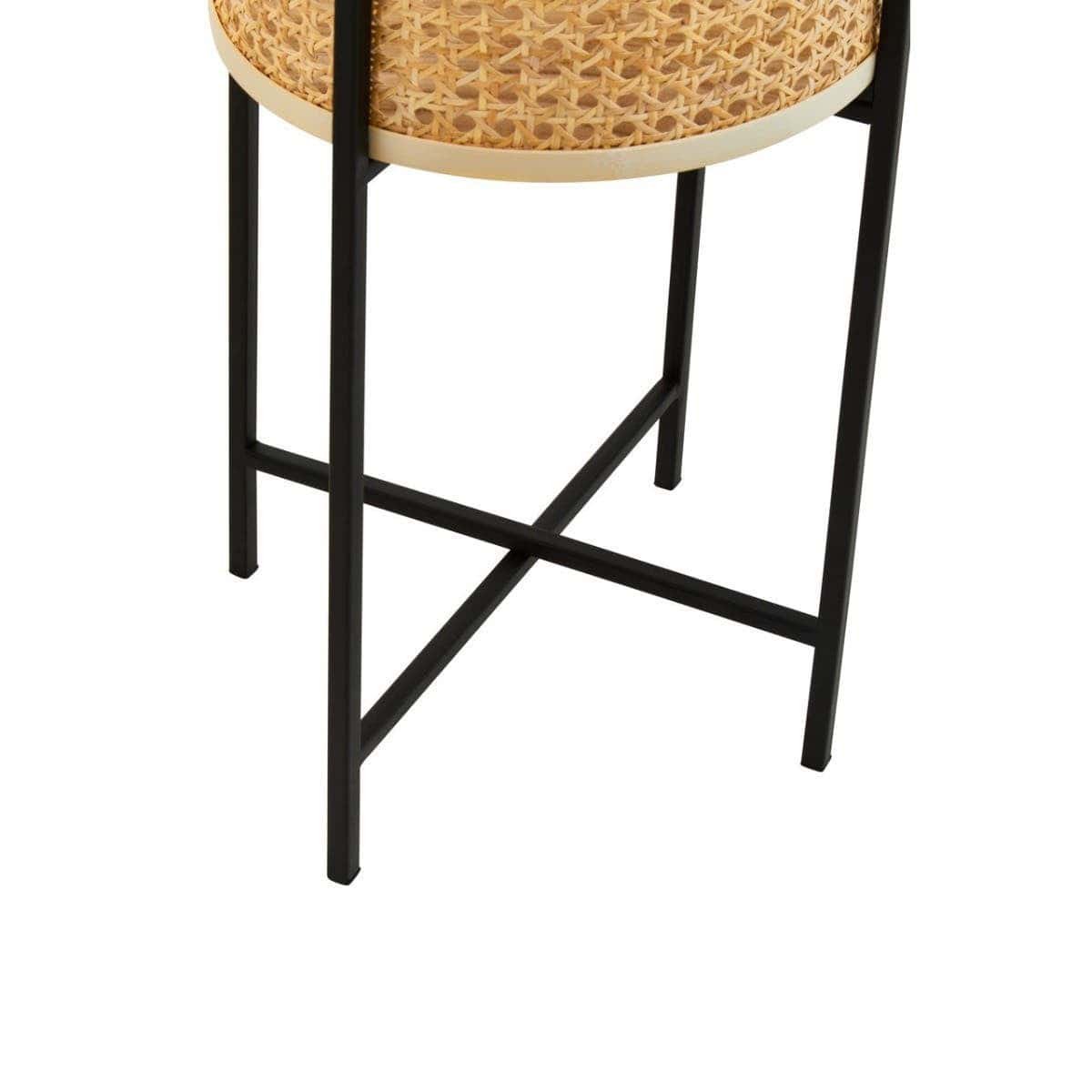 Depok Large Rattan Planter with Metal Stand - Image 7