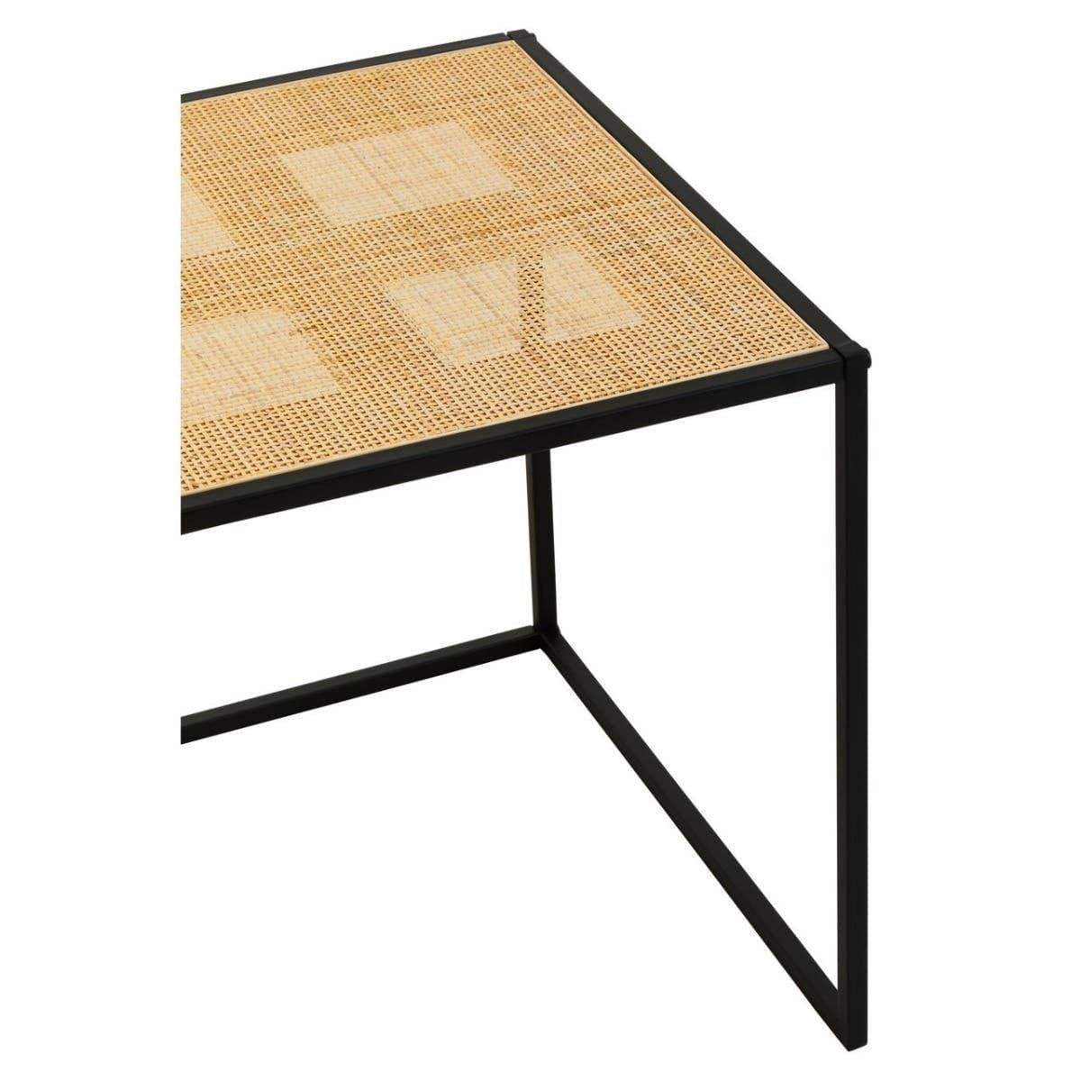 Depok Rattan and Metal Square Side Table - Image 7