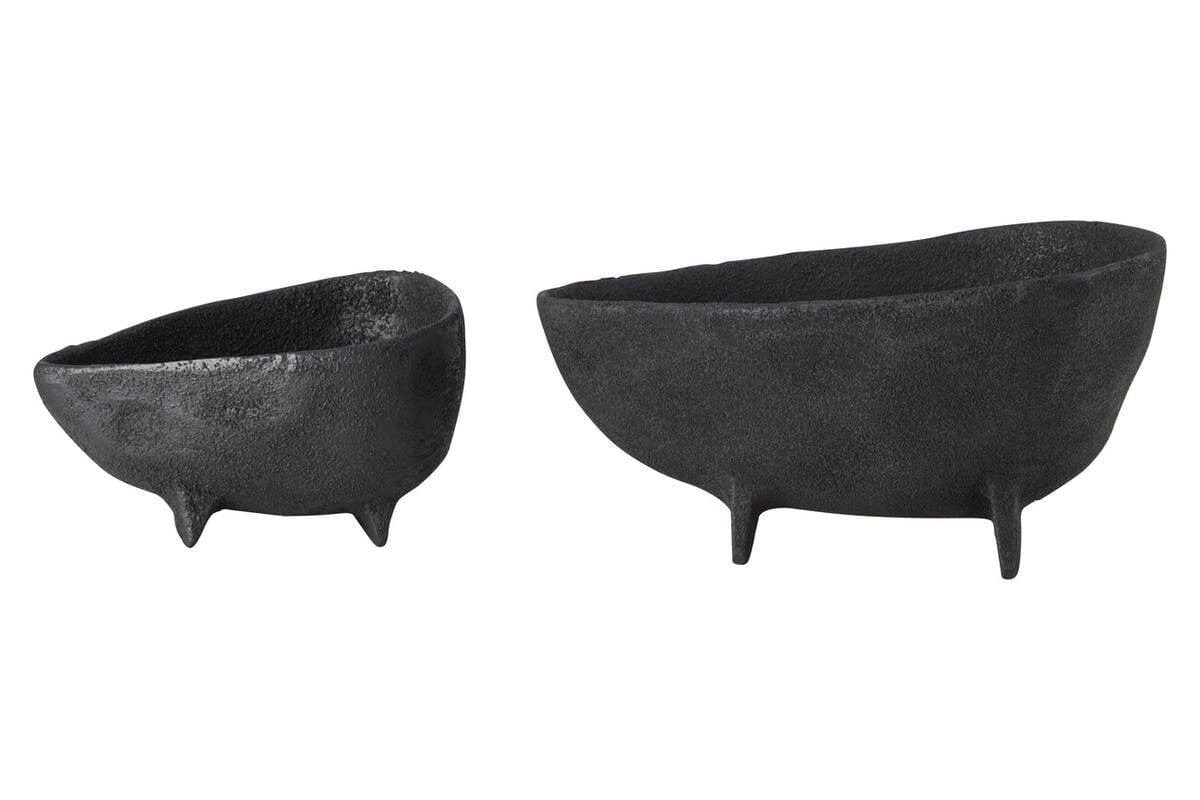 Deriva Set of Two Textured Black Bowls - Image 3