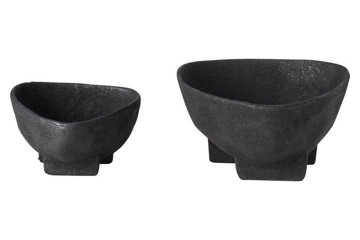 Deriva Set of Two Textured Black Bowls - Image 5