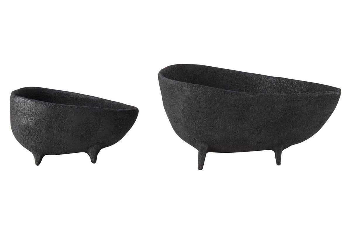 Deriva Set of Two Textured Black Bowls - Image 6