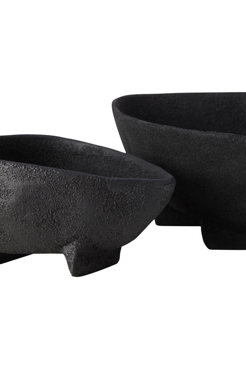 Deriva Set of Two Textured Black Bowls - Image 7