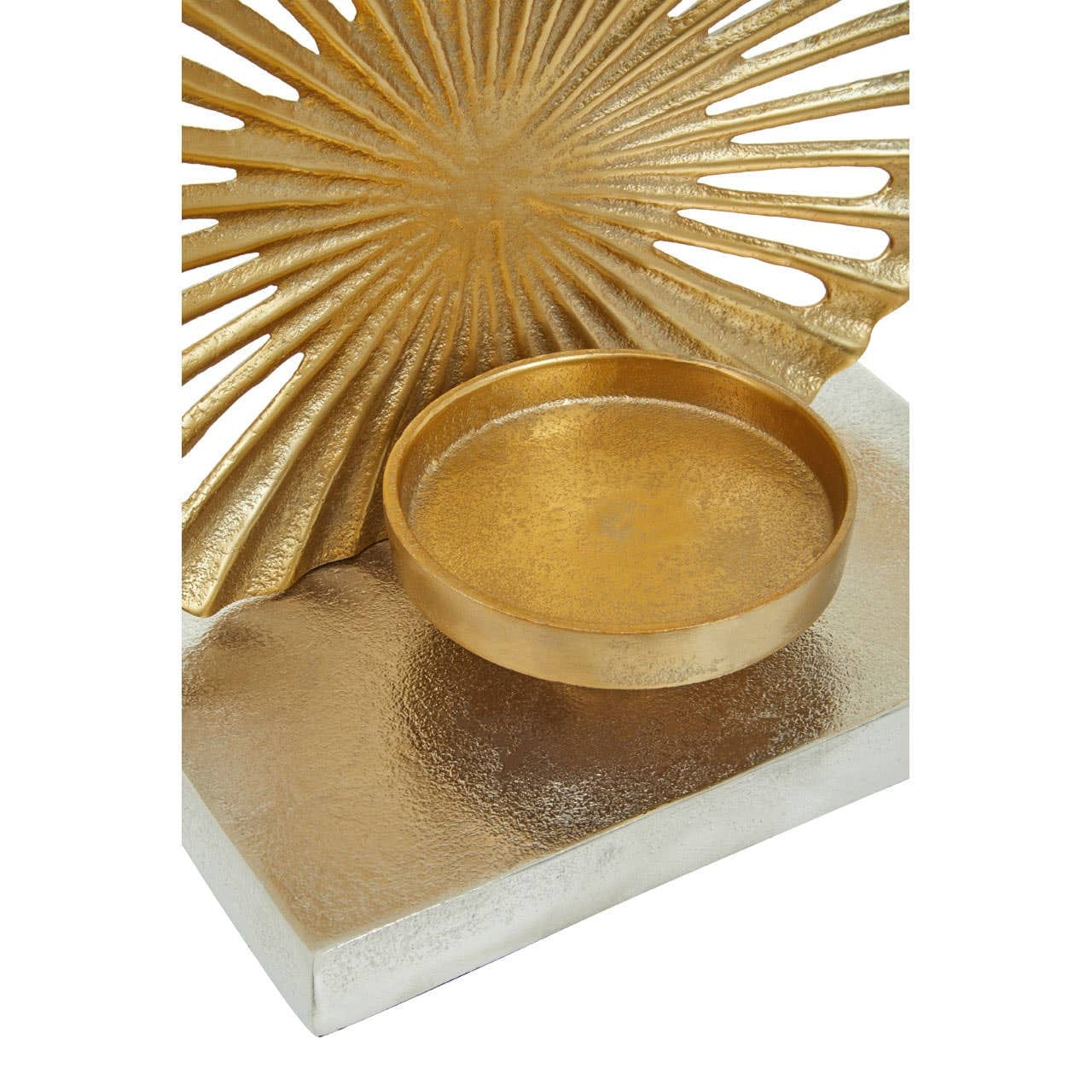 Dion Large Two Toned Silver and Gold Finish Candle Holder - Image 5