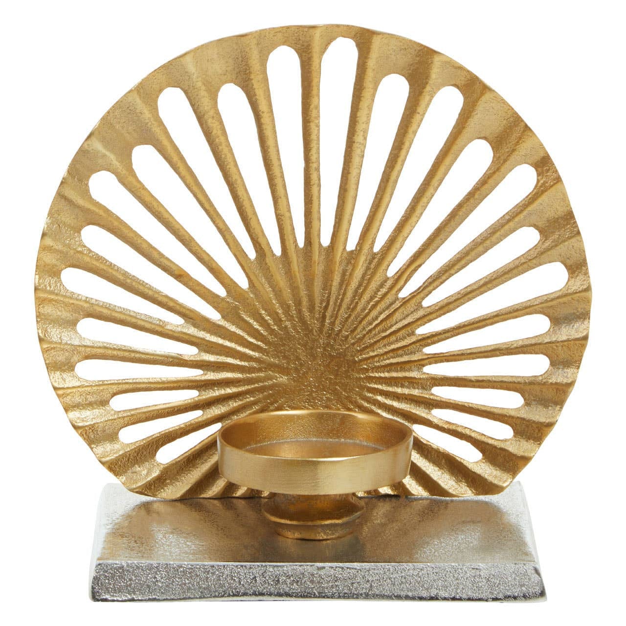 Dion Small Two Toned Silver and Gold Finish Candle Holder