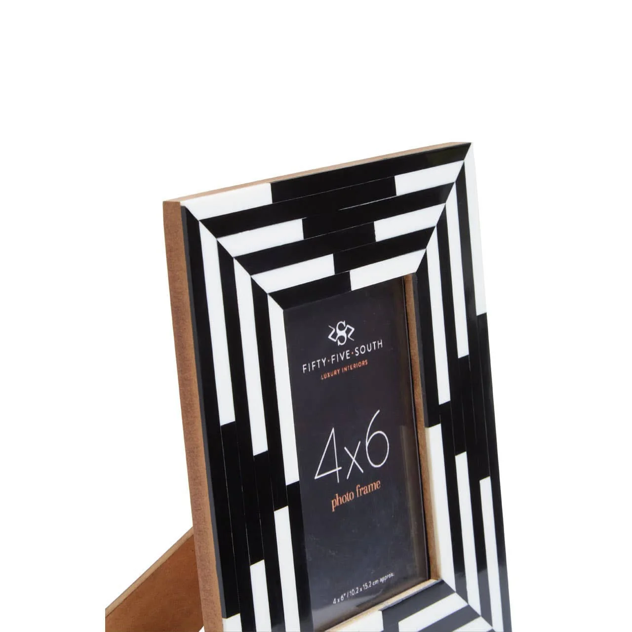 Donato 4in x 6in Black and White Stripe Photo Frame - Image 3