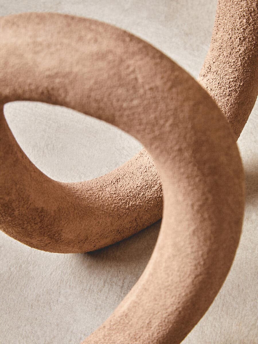 Dunas Large Textured Beige Loop Sculpture - Image 11