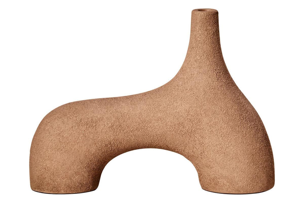 Dunas Small Textured Beige Abstract Vase - Image 2