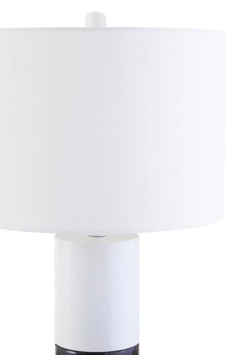 Eben Black and White Marble Table Lamp - Image 3