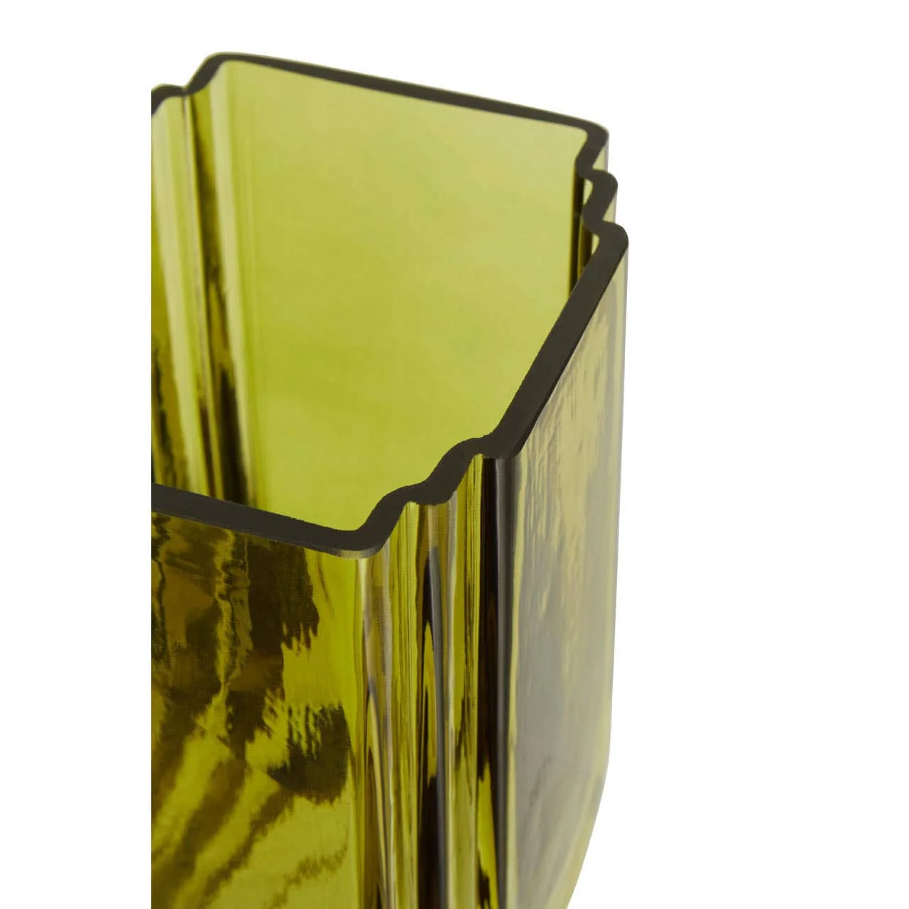 Edan Small Olive Green Glass Vase - Image 6