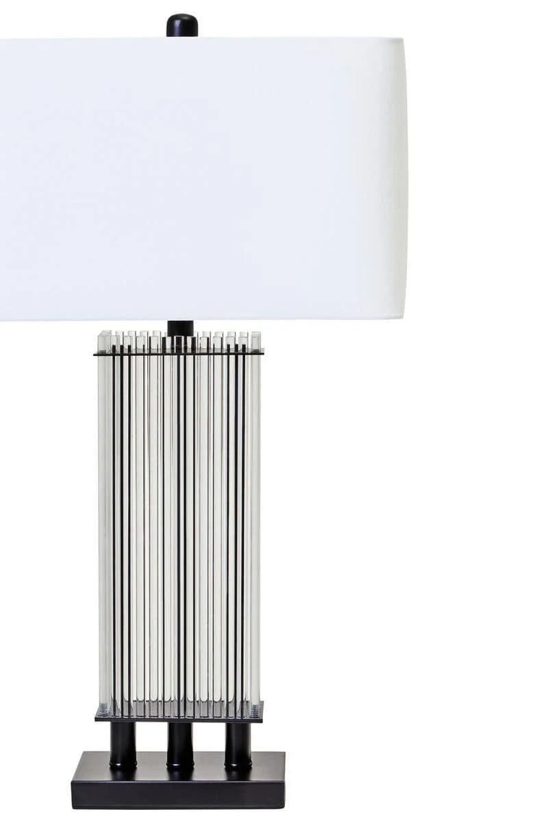 Elana Clear Glass Table Lamp With Matte Black Base - Image 5