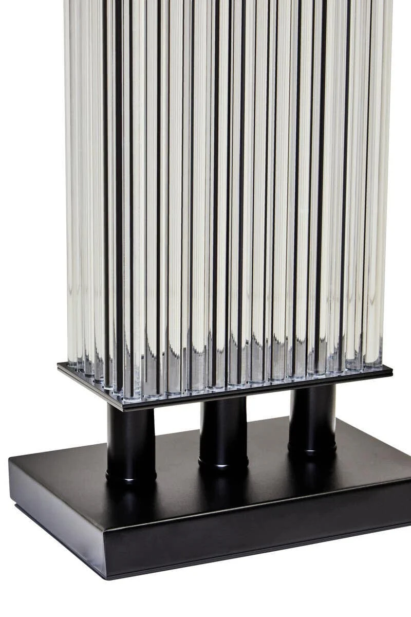 Elana Clear Glass Table Lamp With Matte Black Base - Image 6