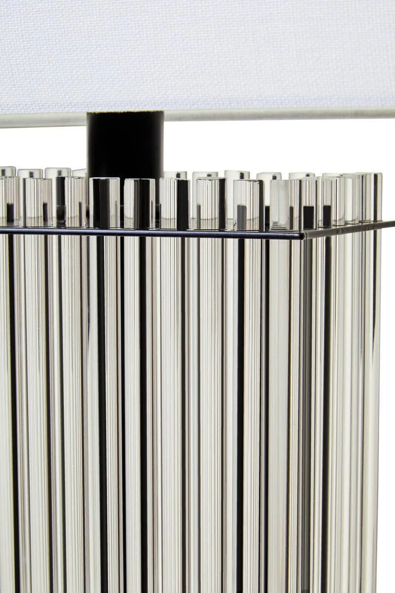 Elana Clear Glass Table Lamp With Matte Black Base - Image 8