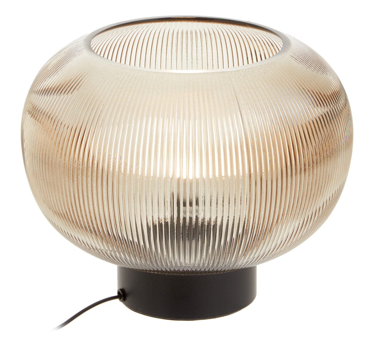 Enola Large Ribbed Smoked Glass Table Lamp - Image 5