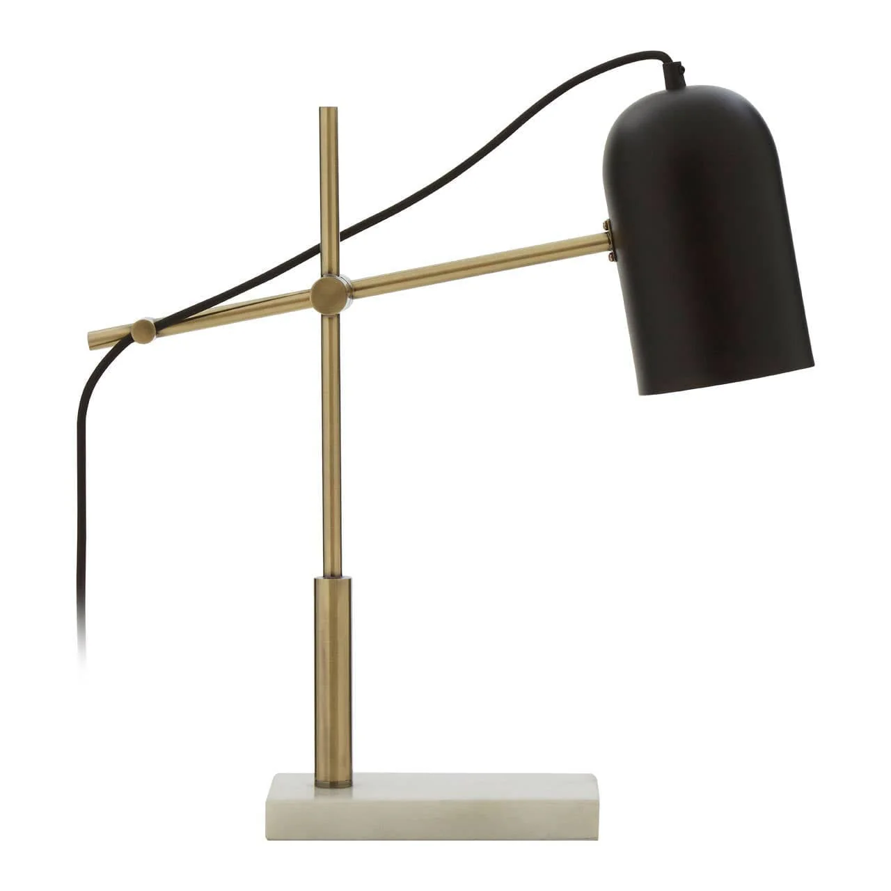Equipose Black and Gold Desk Lamp with Marble Base