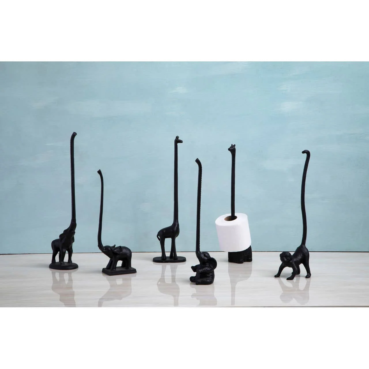 Fauna Black Finish Elephant Toiler Roll Holder - Image 9