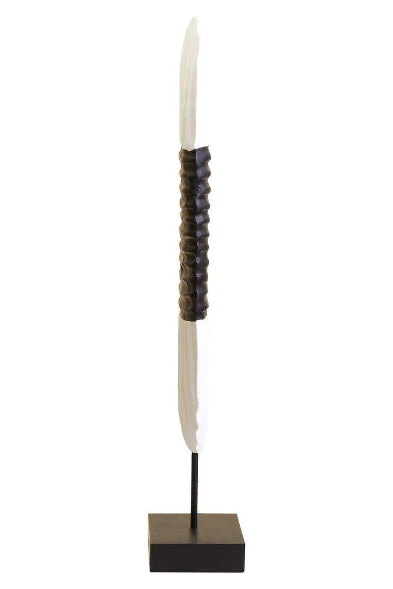 Fidel Black and White Mango Wood Oblong Sculpture - Image 6