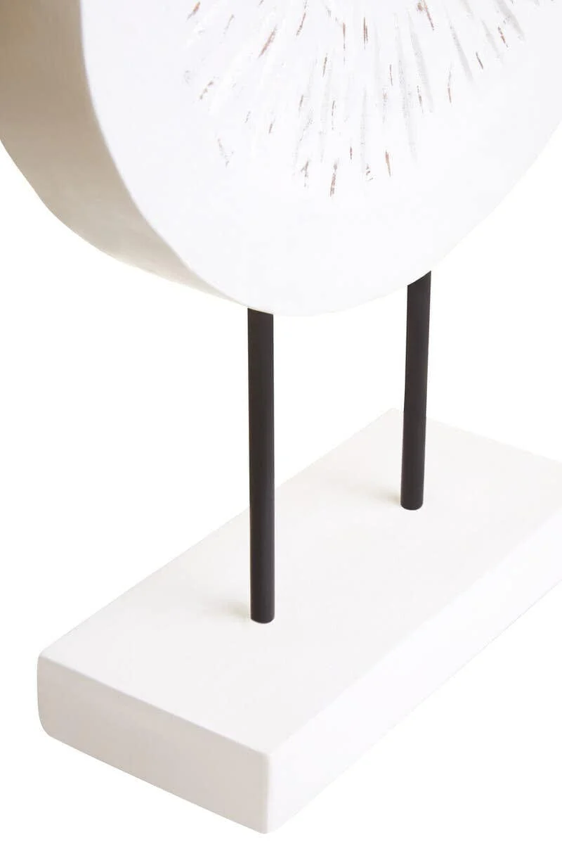 Fidel Small Distressed White Mango Wood Sculpture - Image 19