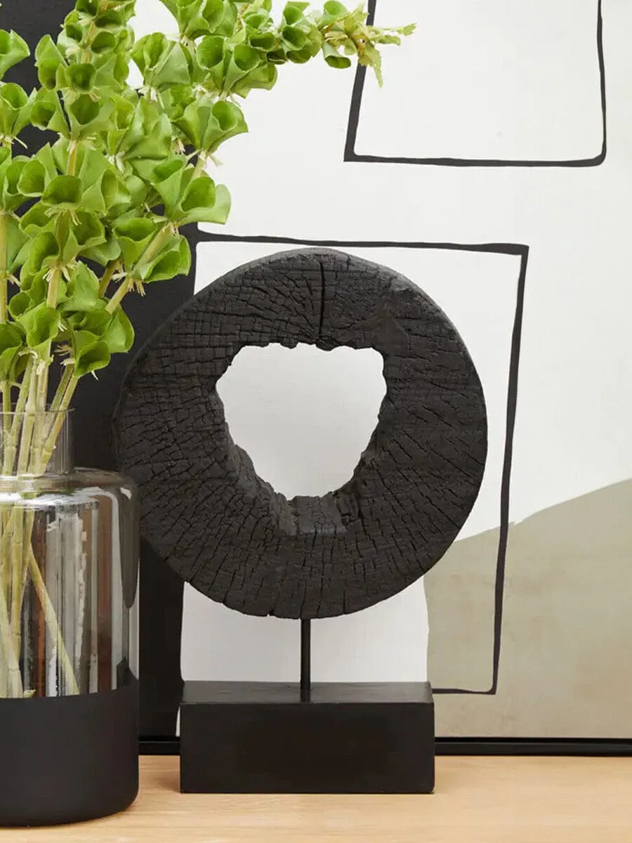 Fidel Small Rustic Mango Wood Sculpture On Stand - Image 12