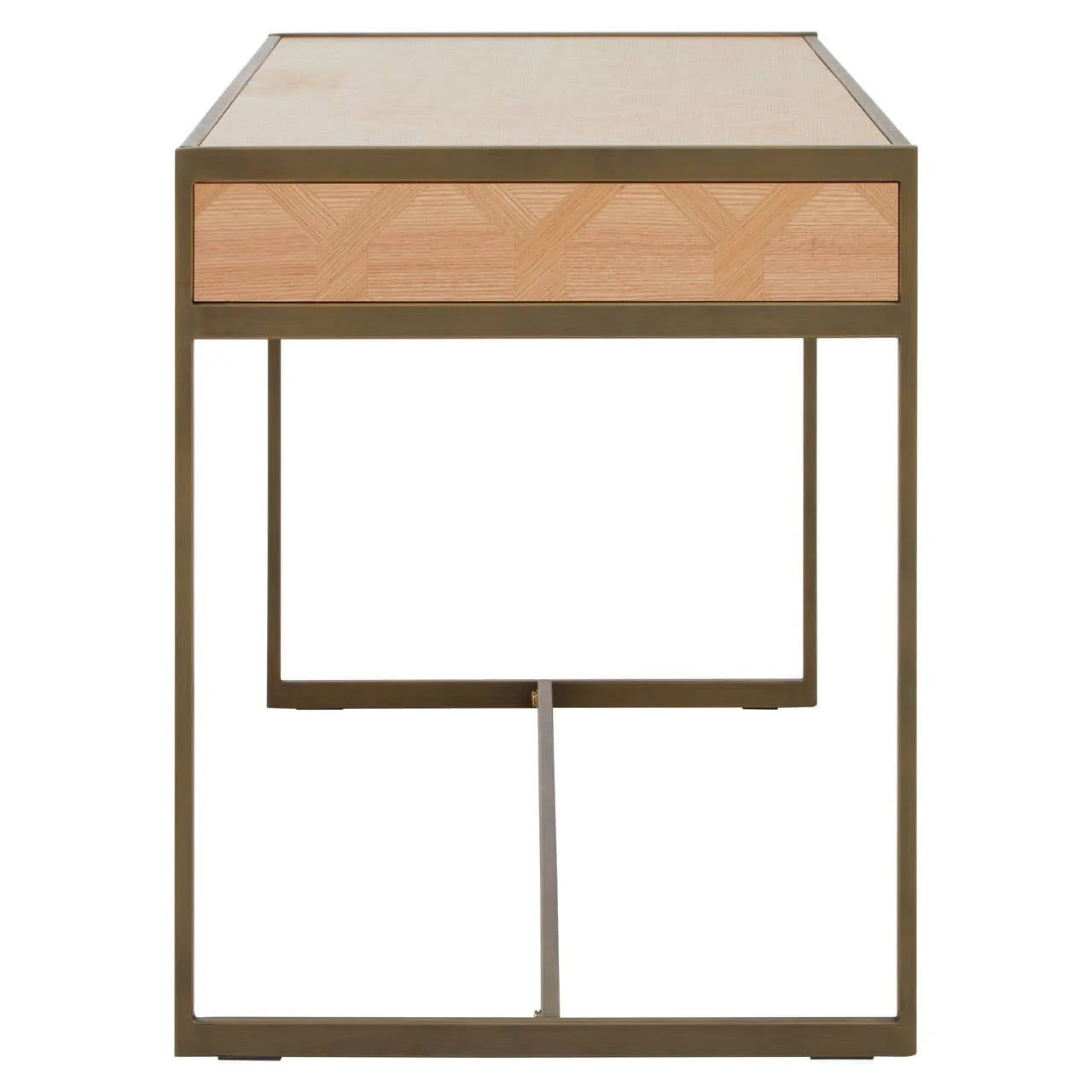 Grenoble Oak Veneer 2 Drawer Desk - Image 4