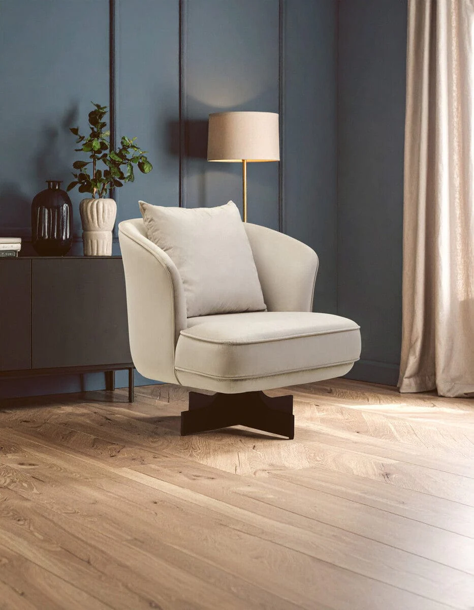 Hale Cream Velvet Swivel Chair - Image 15
