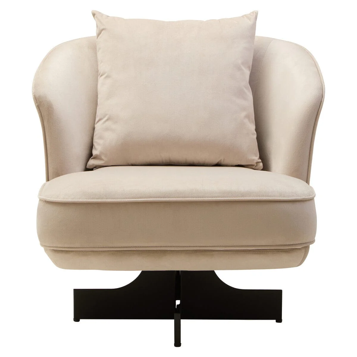 Hale Cream Velvet Swivel Chair - Image 2