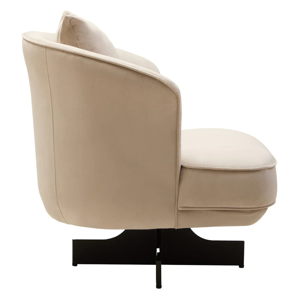 Hale Cream Velvet Swivel Chair - Image 3