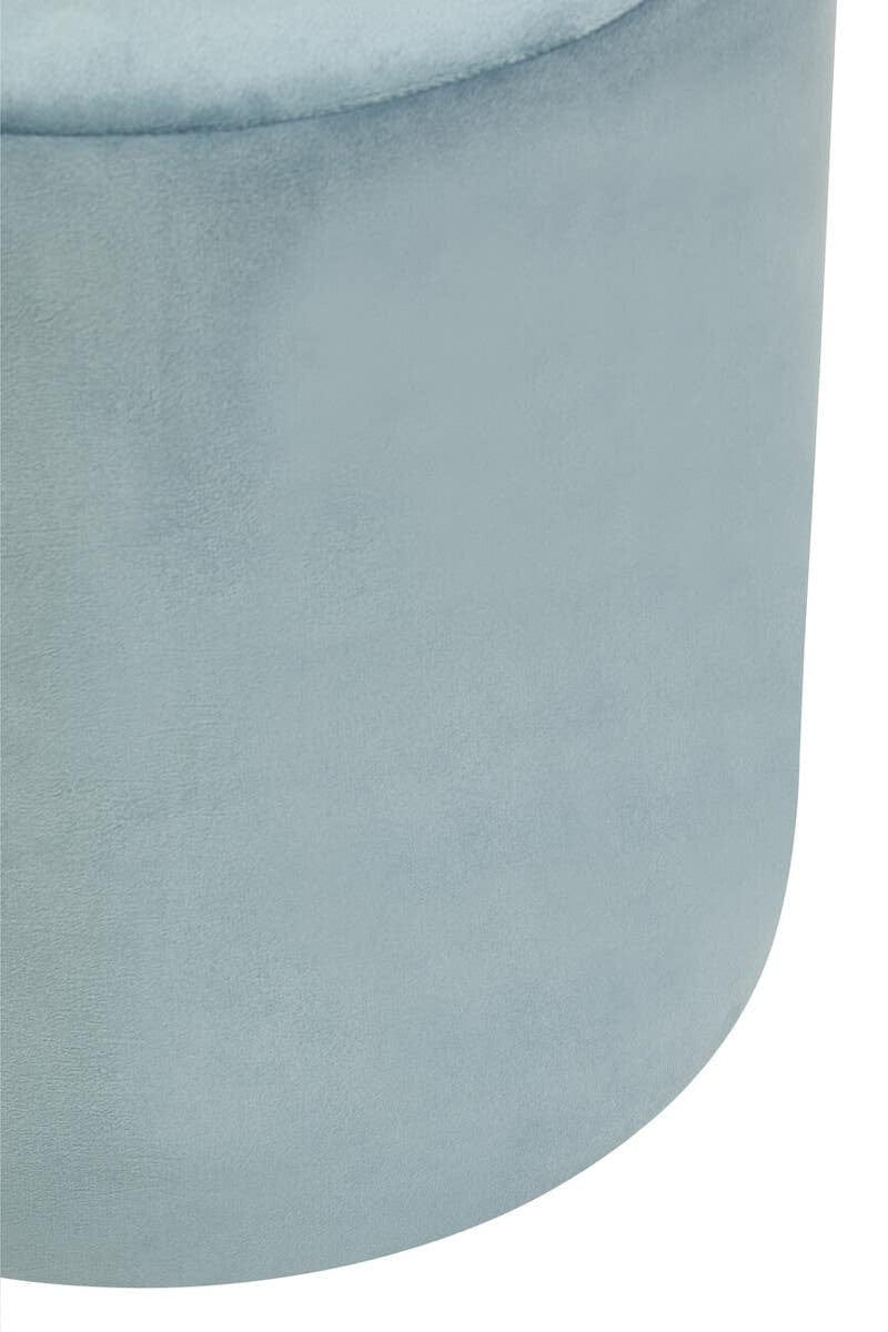 Haley Blue Velvet Pouffe - Image 4