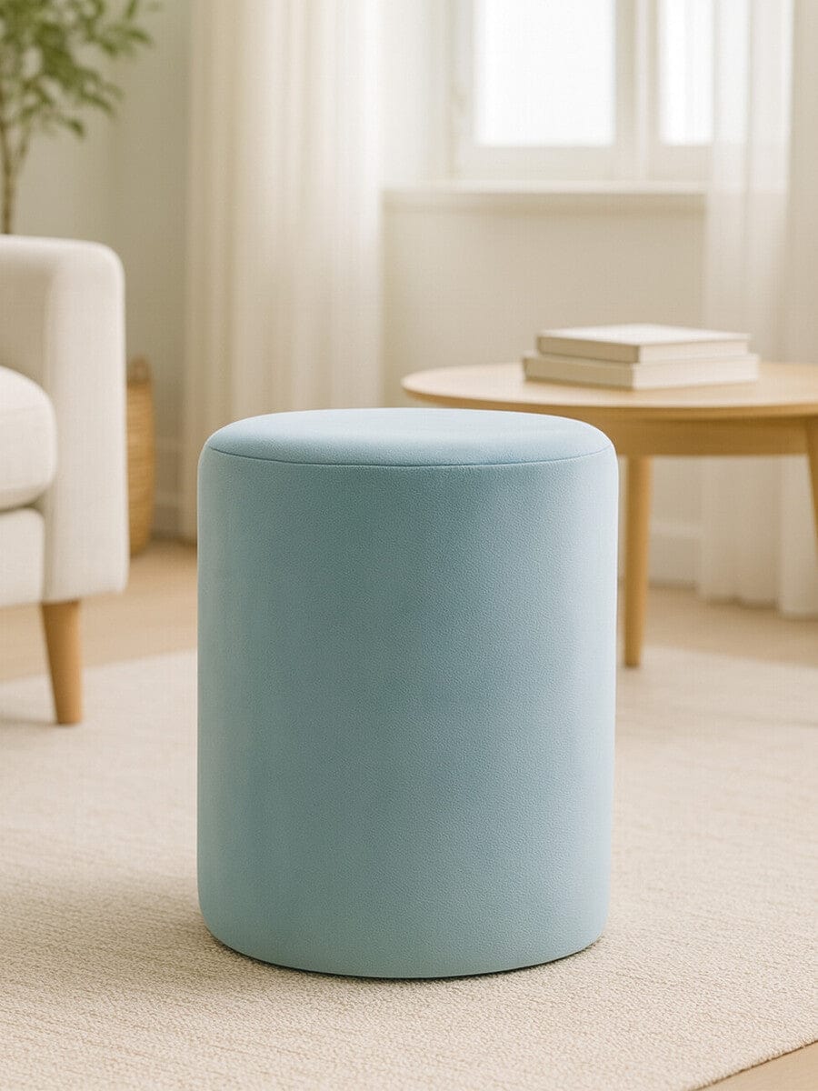 Haley Blue Velvet Pouffe - Image 5