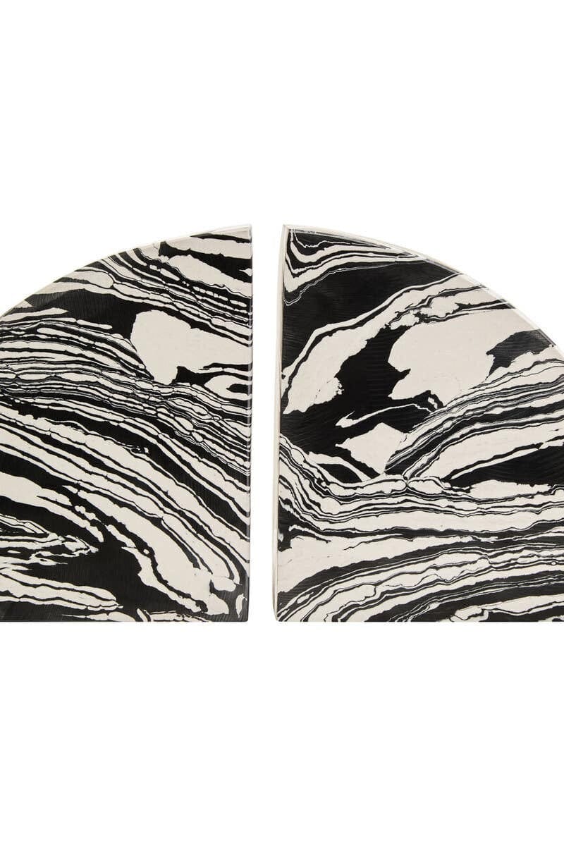 Helsa Black And White Marble Set of Two Bookends - Image 5