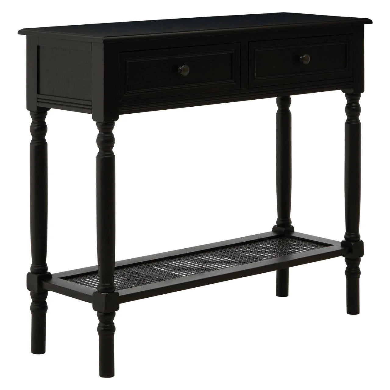 Heritage Two Drawer Black Finish Console Table - Image 2