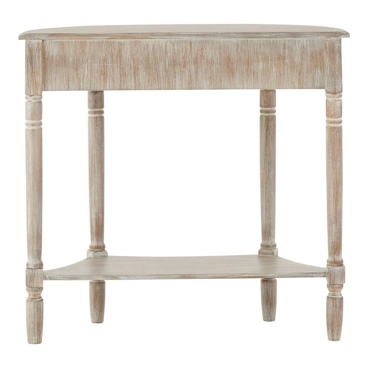 Heritage Natural Wash Pine Wood Half Moon Console Table with Drawer - Image 4