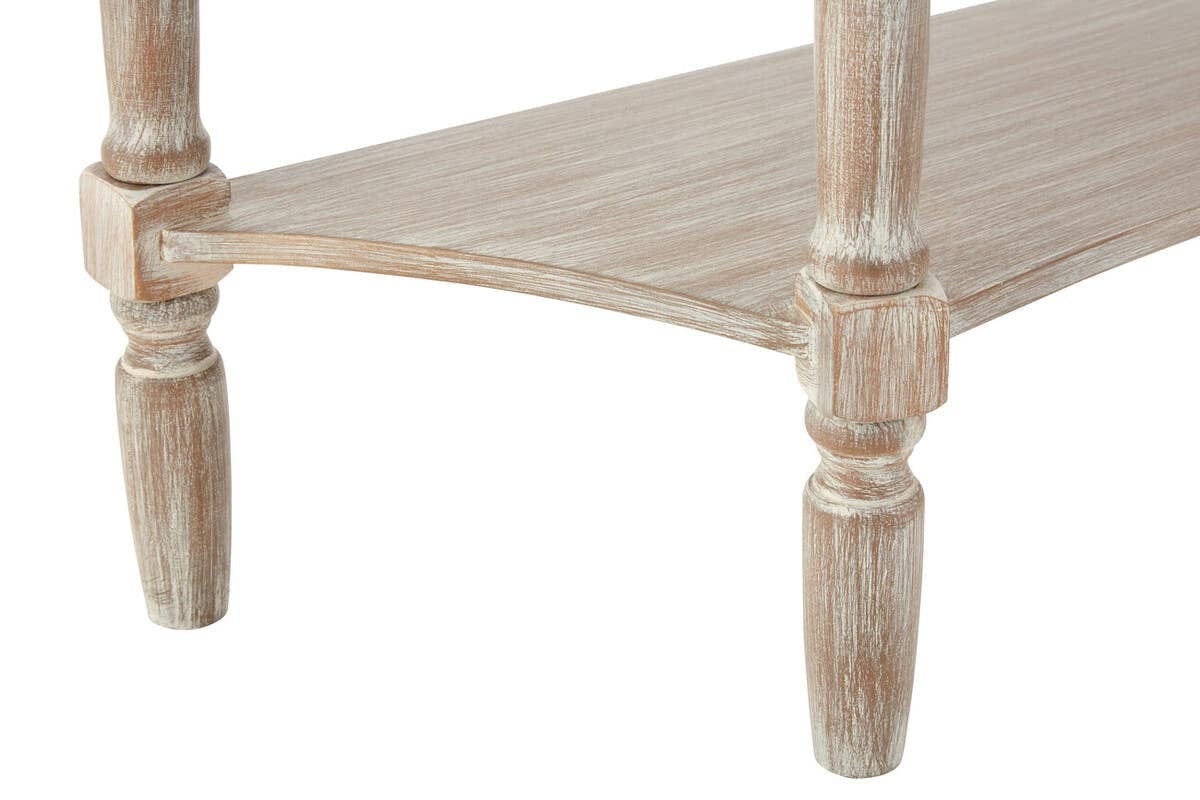 Heritage Natural Wash Pine Wood Half Moon Console Table with Drawer - Image 9
