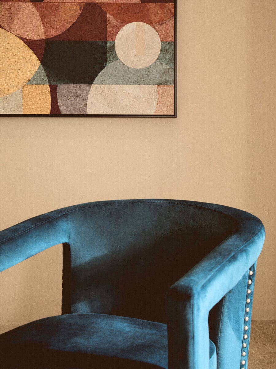 Hestia Blue Velvet Swivel Chair - Image 13