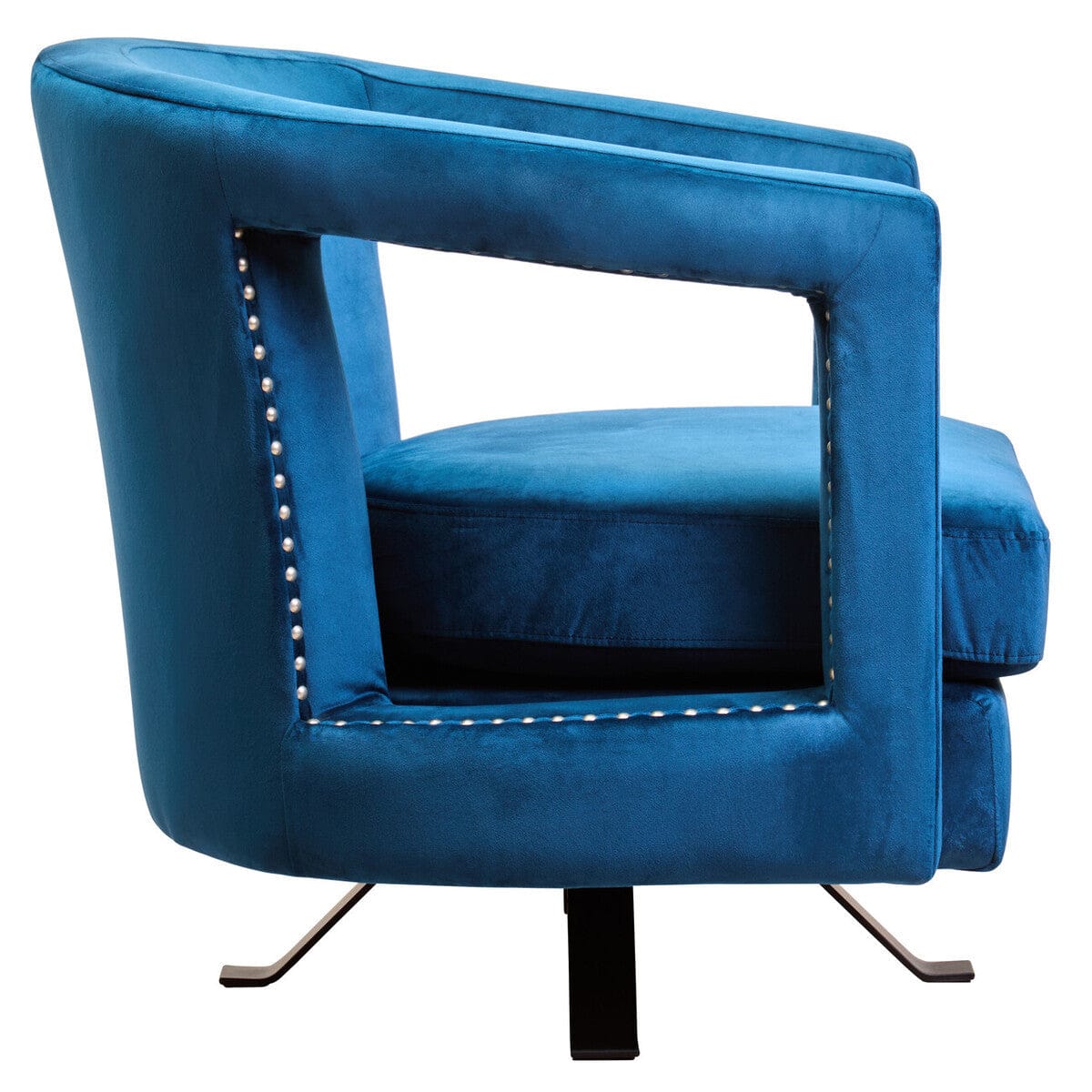 Hestia Blue Velvet Swivel Chair - Image 3