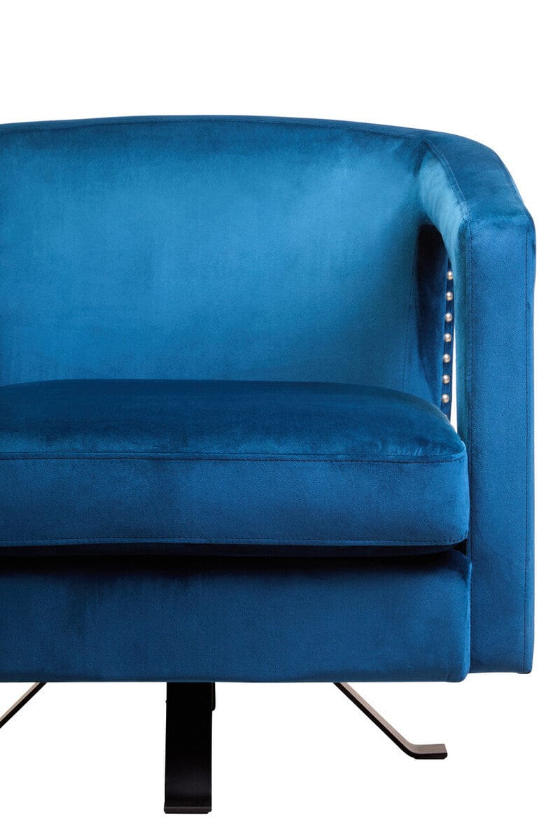 Hestia Blue Velvet Swivel Chair - Image 5
