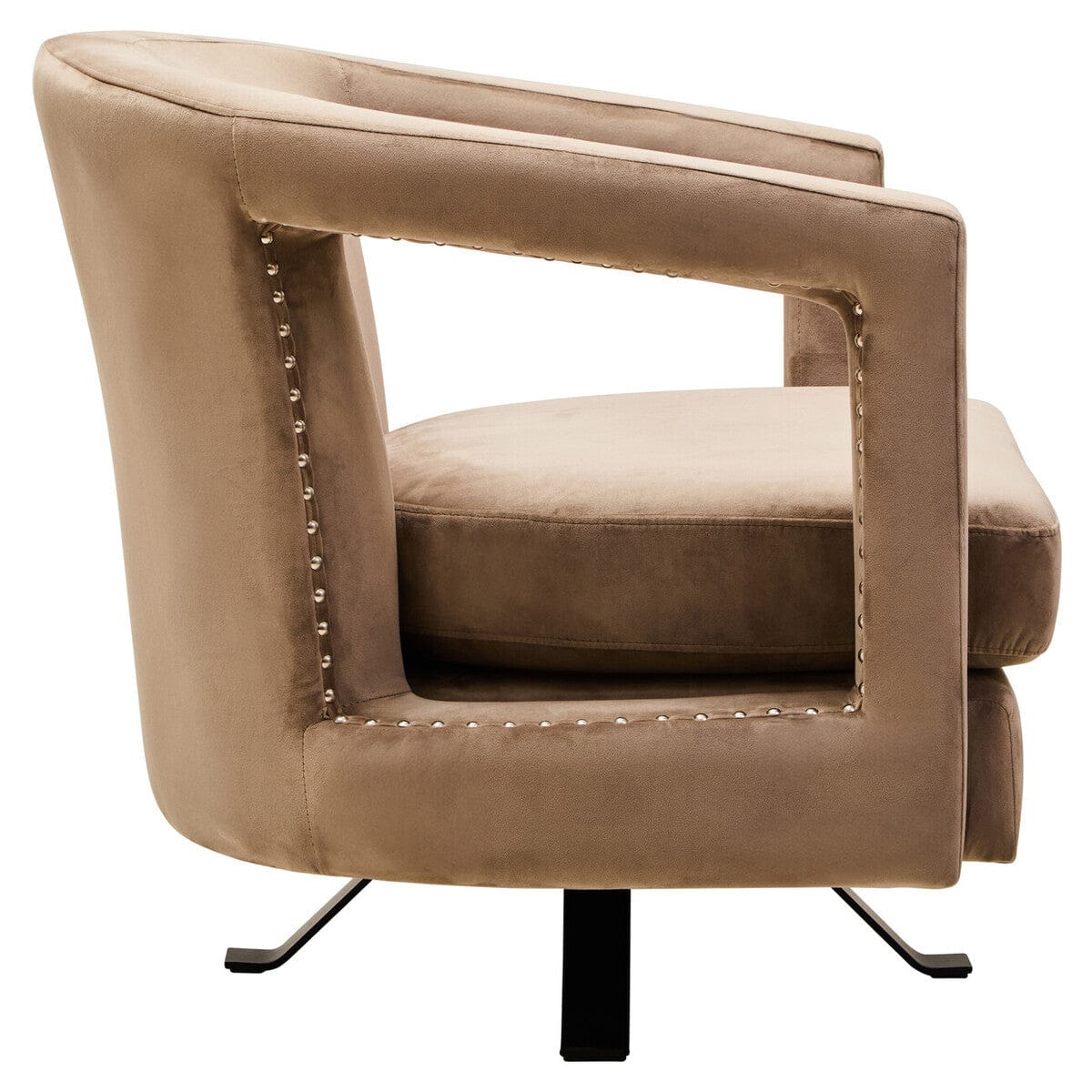 Hestia Mink Velvet Swivel Chair - Image 3
