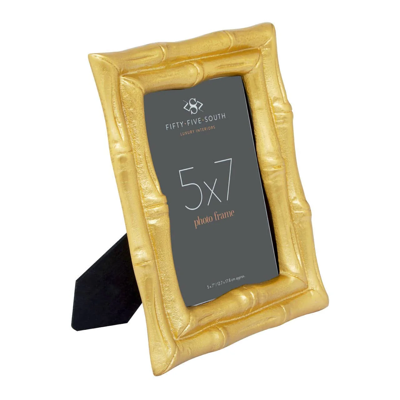 Hiba Gold Finish Bamboo Effect Photo Frame 5x7in - Image 2