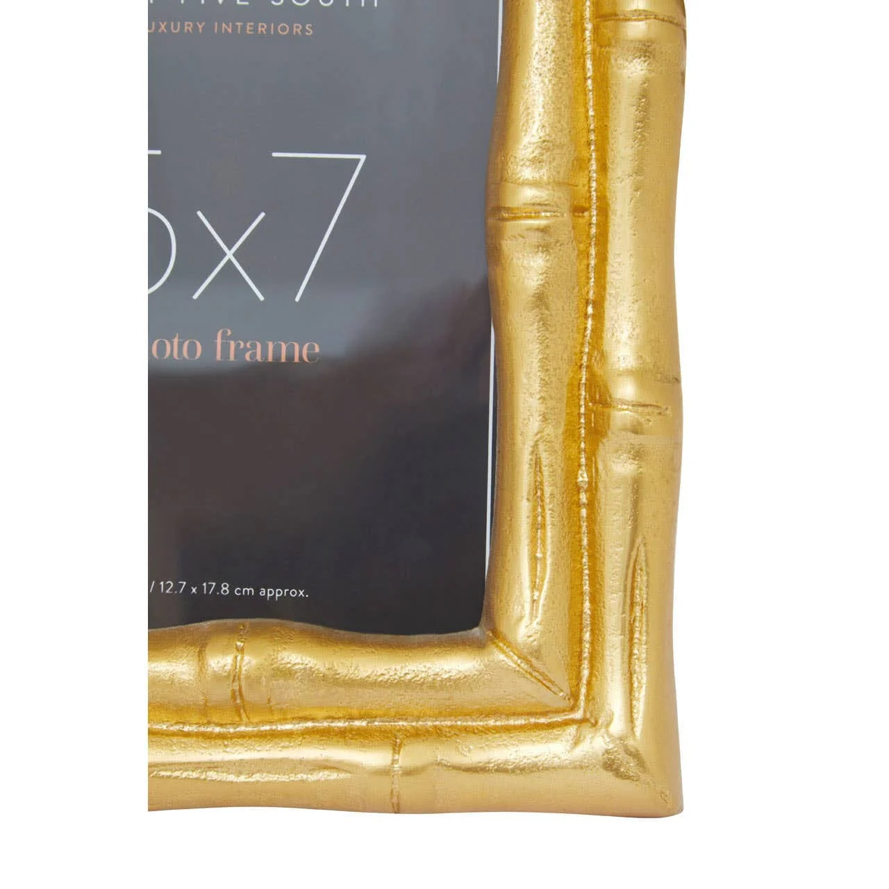 Hiba Gold Finish Bamboo Effect Photo Frame 5x7in - Image 6