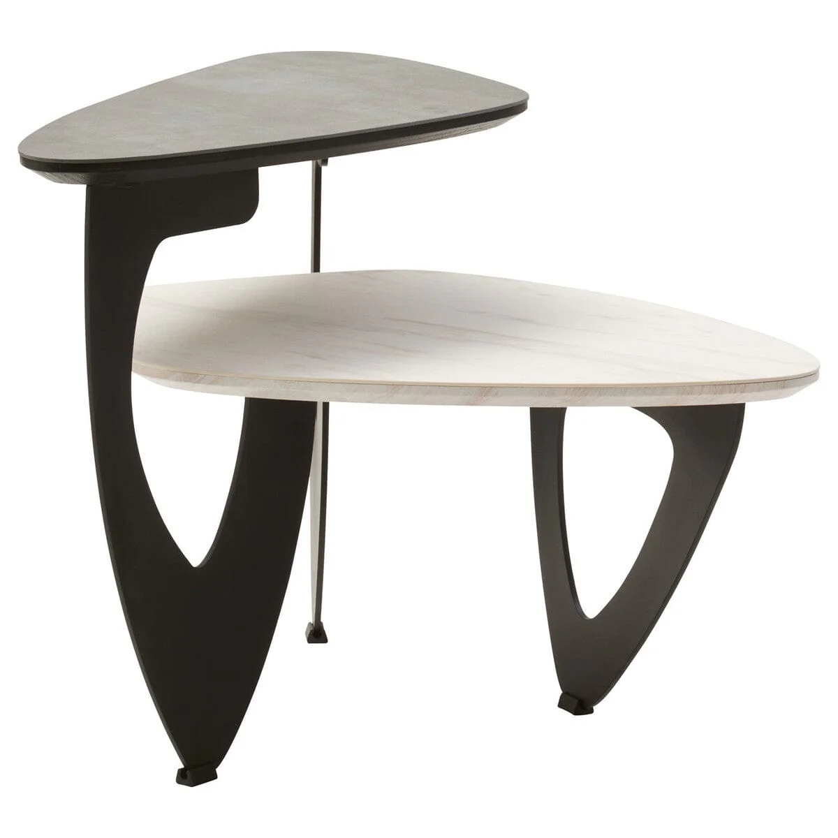 Imperia 2 Tier Small Asymmetrical Ceramic Coffee Table - Image 3