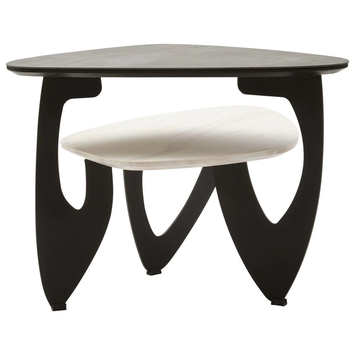 Imperia 2 Tier Small Asymmetrical Ceramic Coffee Table - Image 4