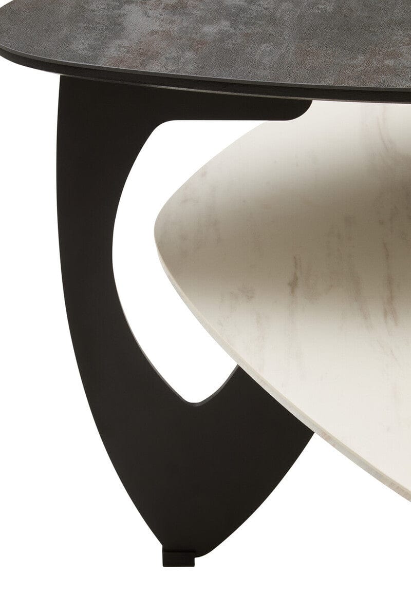 Imperia 2 Tier Small Asymmetrical Ceramic Coffee Table - Image 5