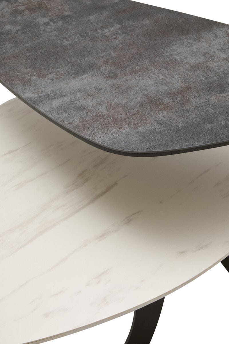 Imperia 2 Tier Small Asymmetrical Ceramic Coffee Table - Image 8