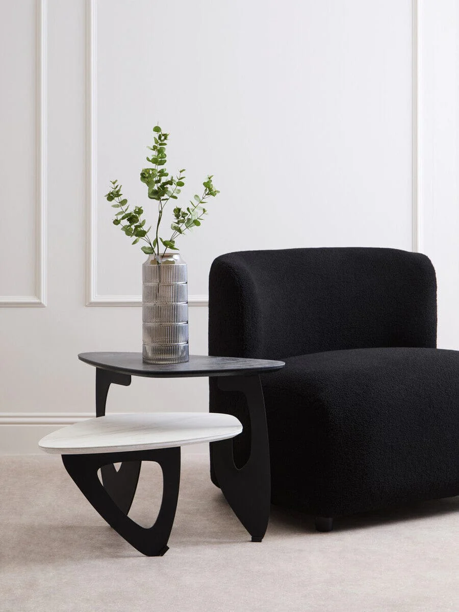 Imperia 2 Tier Small Asymmetrical Ceramic Coffee Table - Image 9