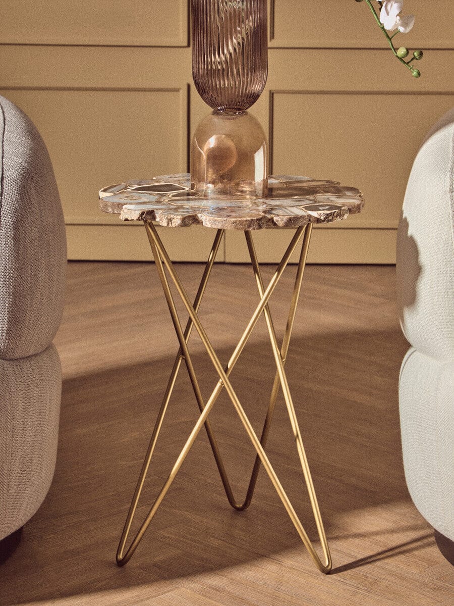 Jaipur Side Table with Agate Top - Image 7