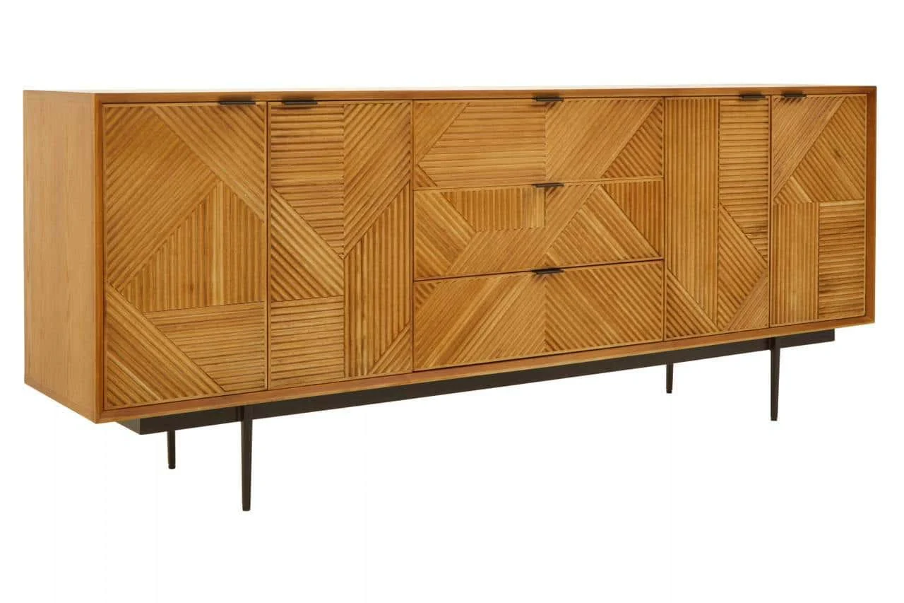 Jakara Natural Finish Sideboard with 4 Doors and 3 Drawers - Image 2